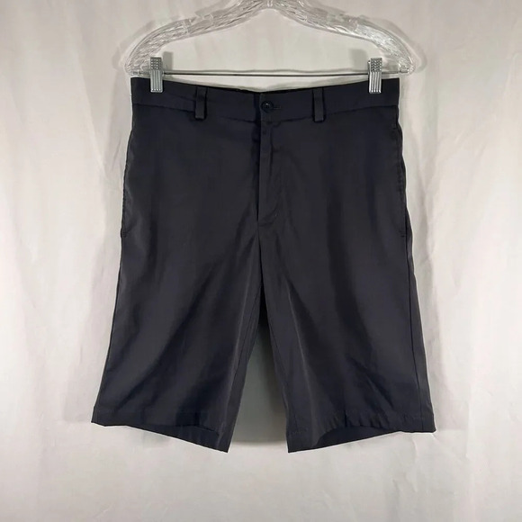 Slazenger Golf Shorts Men's 30 Solid Grey Chino Button Zip 4 Pocket Lightweight - Picture 1 of 10